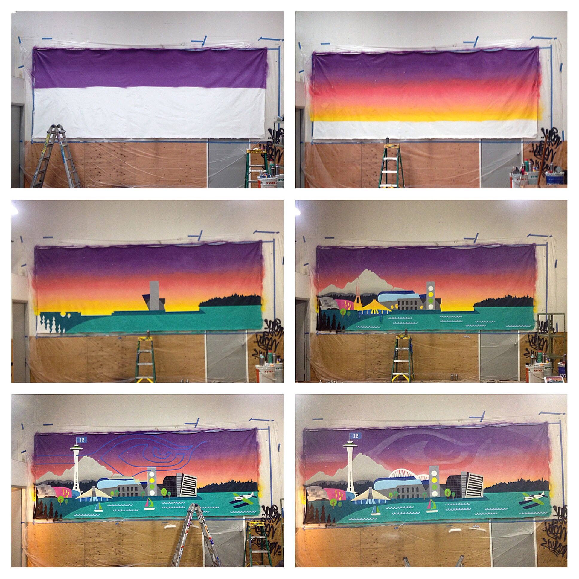 Seattle Seahawks Graffiti Mural for Vulcan Graffiti USA