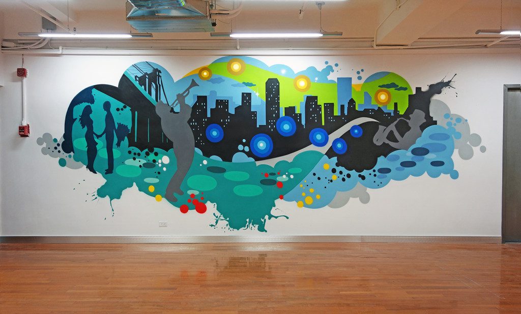 Graphic Mural Artist NYC Tech Corporate Office Graffiti Mural